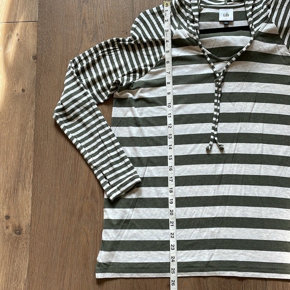 Cabi 3995 Striped Soft Stretch Jersey Knit Playoff Hoodie Pullover Top Sz Small - Picture 10 of 11